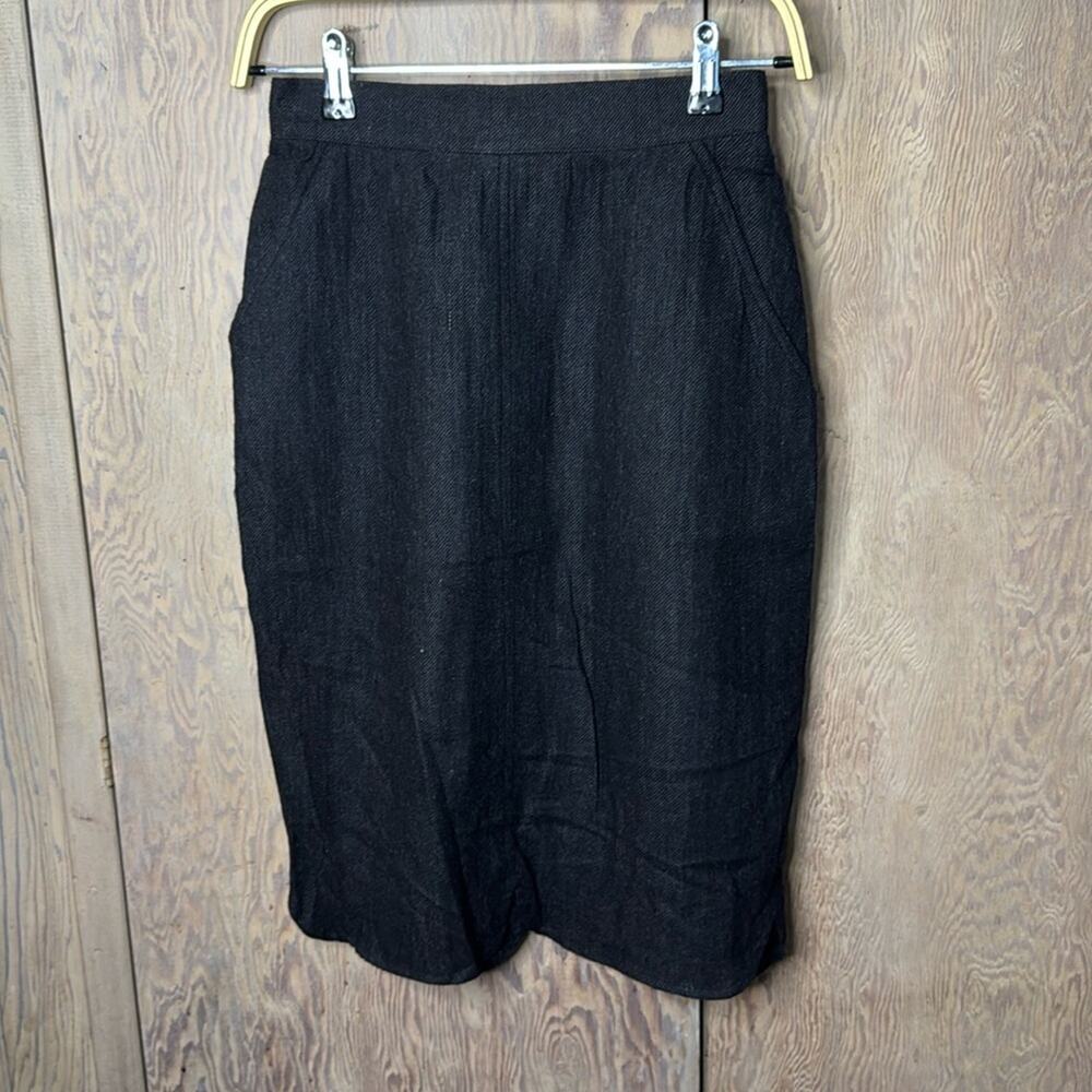 Vintage NWT Umberto Ginocchietti Women's Charcoal Midi Skirt